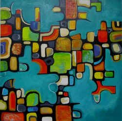 Claire Donaghy- 2010 Acrylic -Turquoise Abstract SMALL.jpg (77244 bytes)
