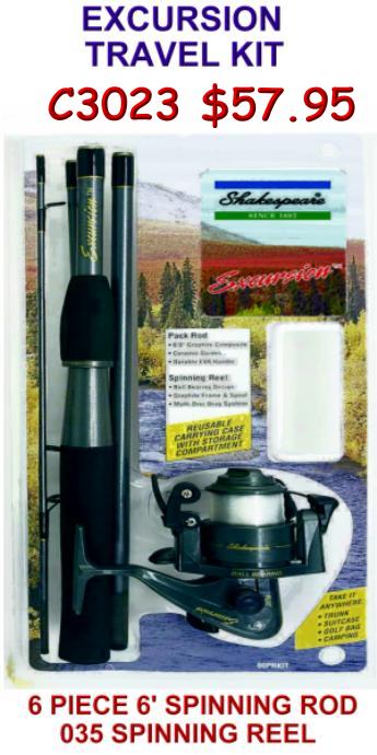 shakespeare excursion travel rod fishing rod for REEL-EM-IN